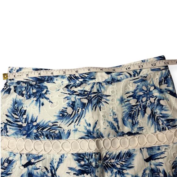 Guess Noelle Blue White Floral Eyelet Embroidered Mini Skirt with Lace Trim Sz S - Picture 7 of 10